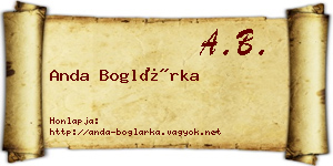 Anda Boglárka névjegykártya