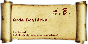 Anda Boglárka névjegykártya