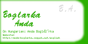 boglarka anda business card